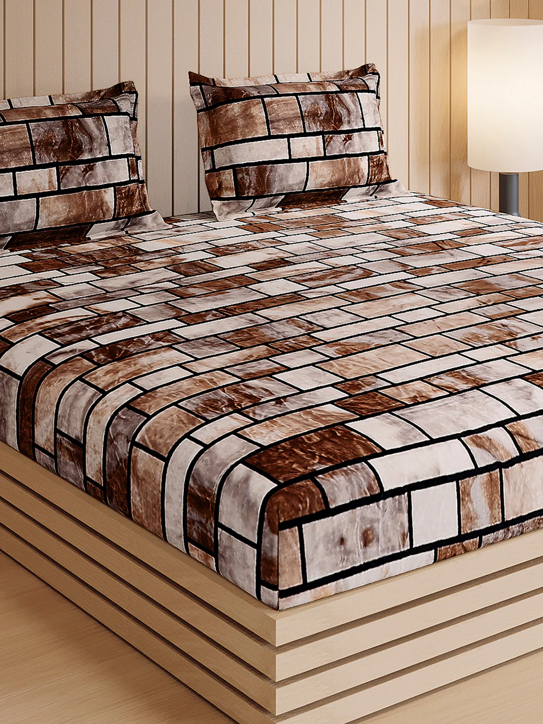 904 GSM 100% Polyester Double Bed 1 Bedsheet, 1 Duvet Cover & 2 Pillow Cover (Meteor 4 Pcs Set) - Image 8