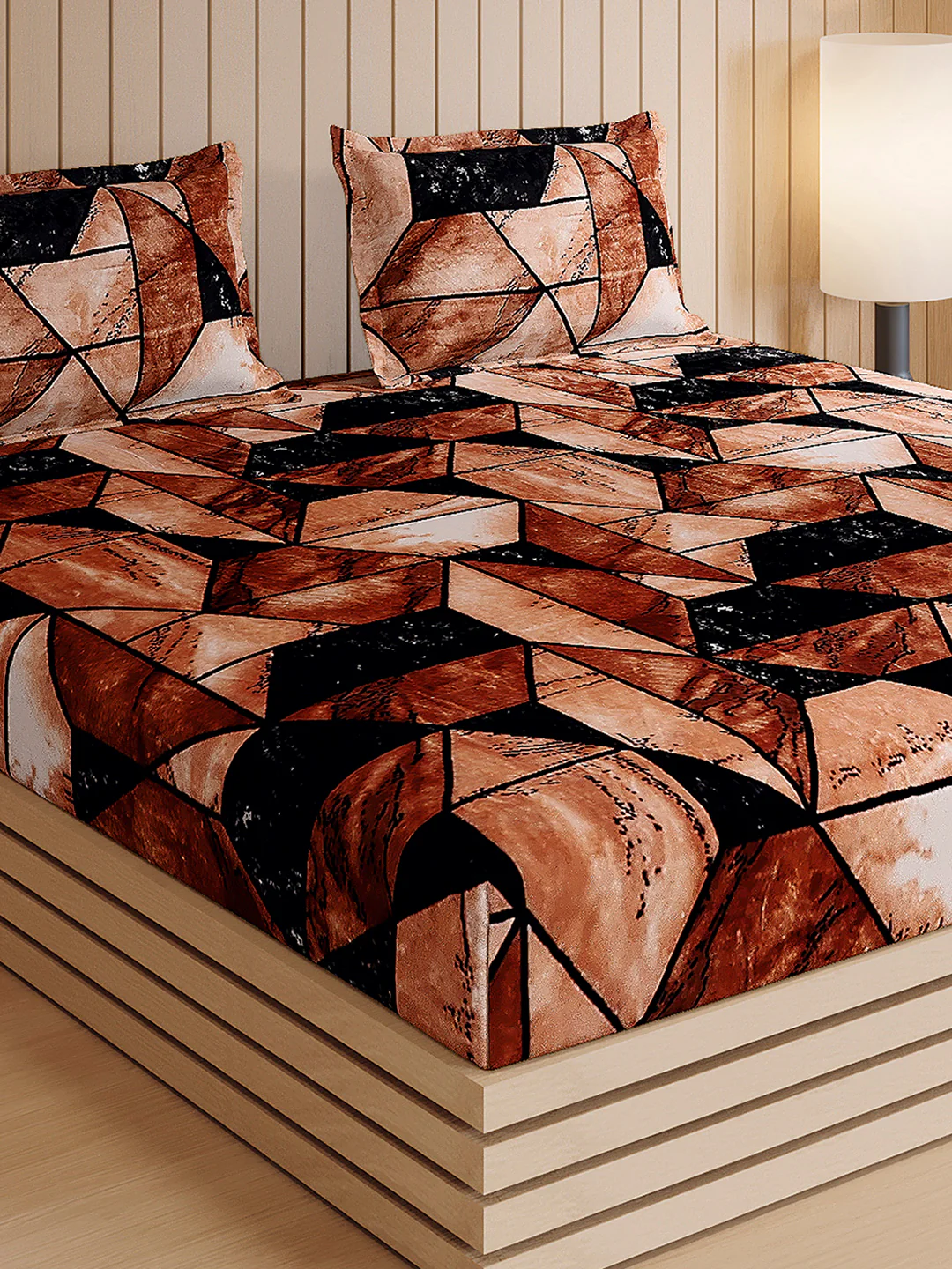904 GSM 100% Polyester Double Bed 1 Bedsheet, 1 Duvet Cover & 2 Pillow Cover (Meteor 4 Pcs Set) - Image 8