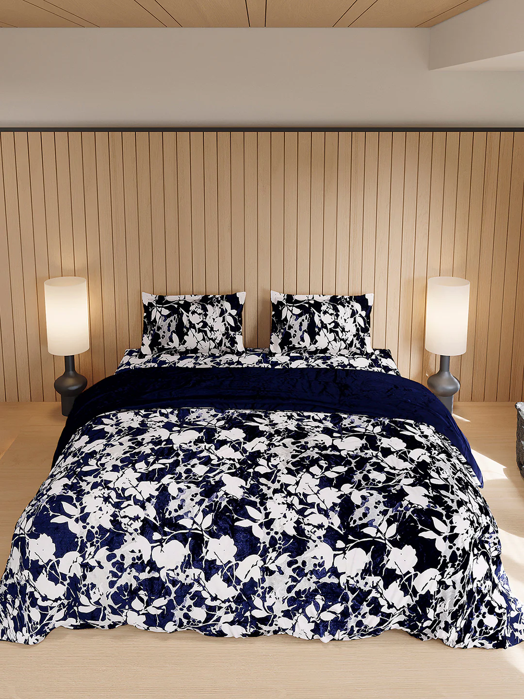 904 GSM 100% Polyester Double Bed 1 Bedsheet, 1 Duvet Cover & 2 Pillow Cover (Meteor 4 Pcs Set) - Image 3