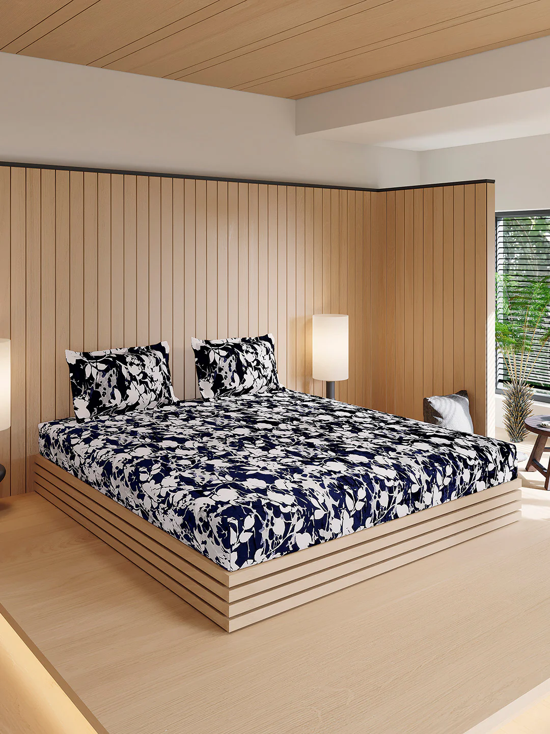 904 GSM 100% Polyester Double Bed 1 Bedsheet, 1 Duvet Cover & 2 Pillow Cover (Meteor 4 Pcs Set) - Image 7