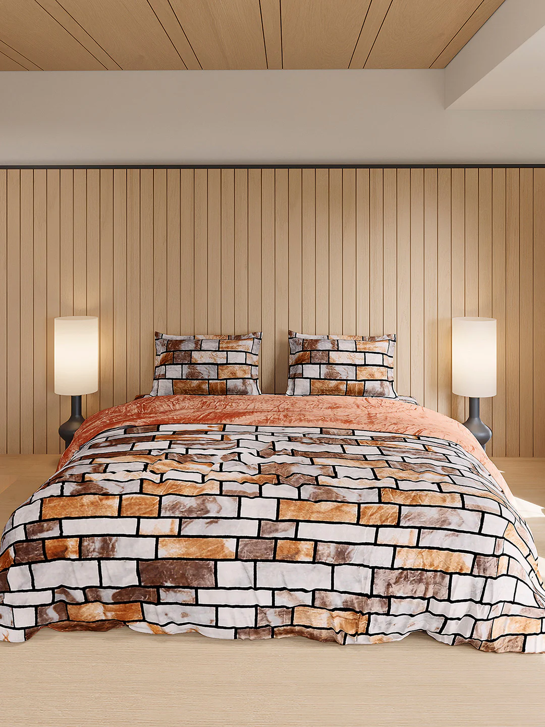 904 GSM 100% Polyester Double Bed 1 Bedsheet, 1 Duvet Cover & 2 Pillow Cover (Meteor 4 Pcs Set) - Image 2