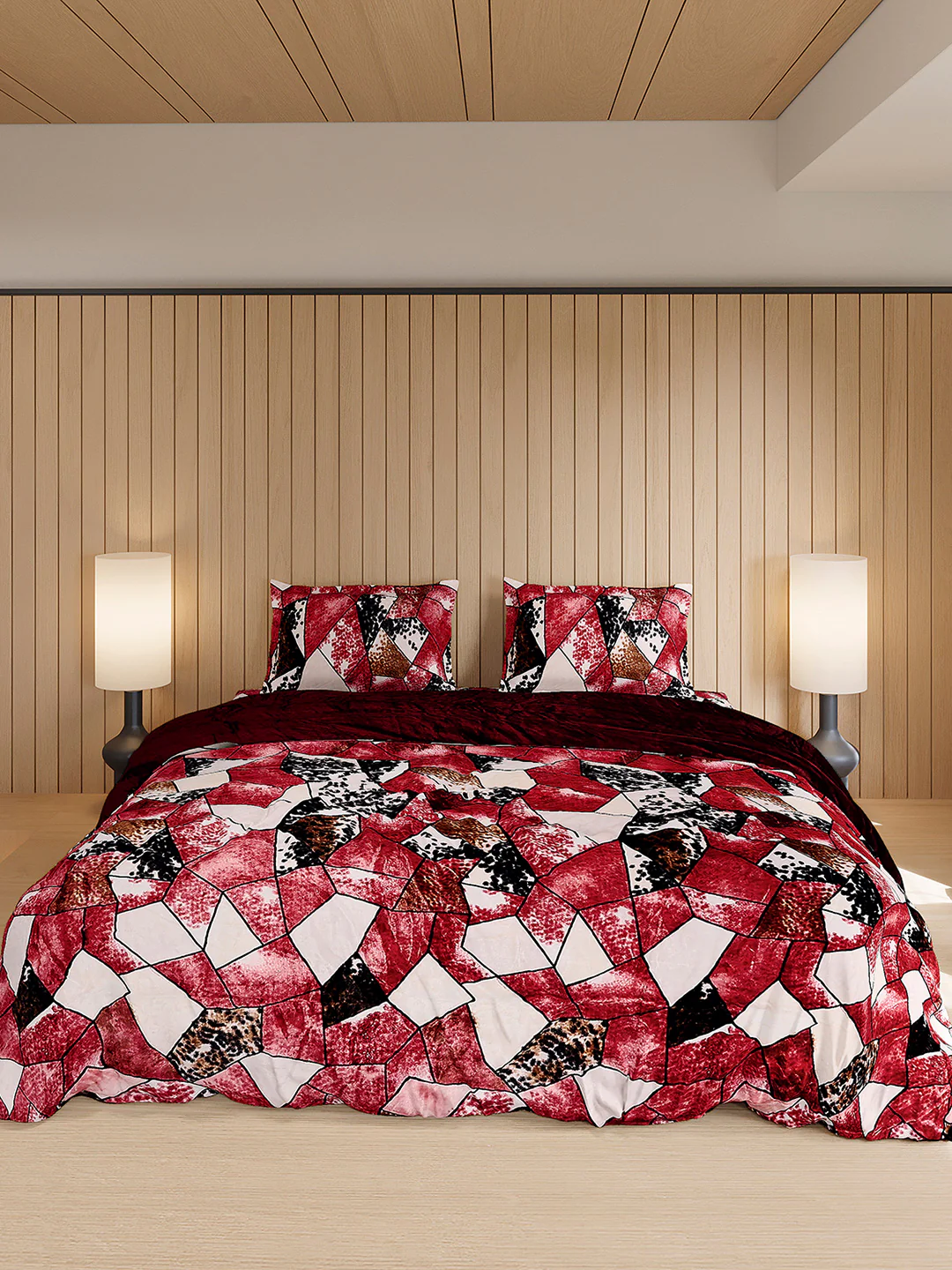 904 GSM 100% Polyester Double Bed 1 Bedsheet, 1 Duvet Cover & 2 Pillow Cover (Meteor 4 Pcs Set) - Image 2