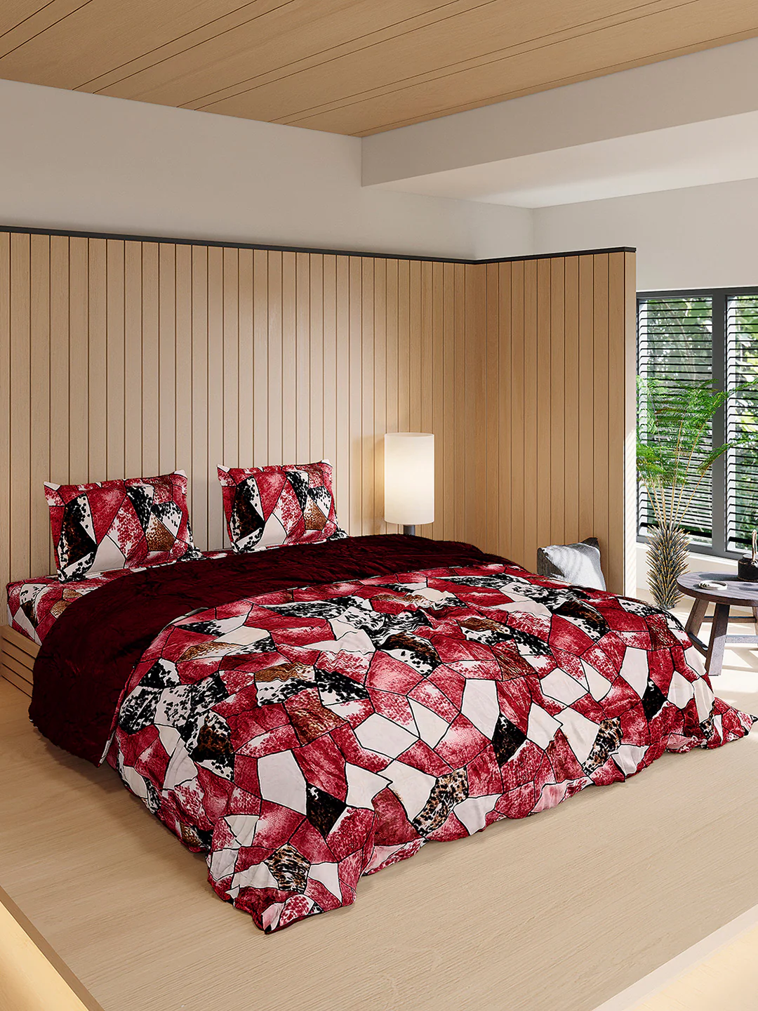 904 GSM 100% Polyester Double Bed 1 Bedsheet, 1 Duvet Cover & 2 Pillow Cover (Meteor 4 Pcs Set) - Image 4