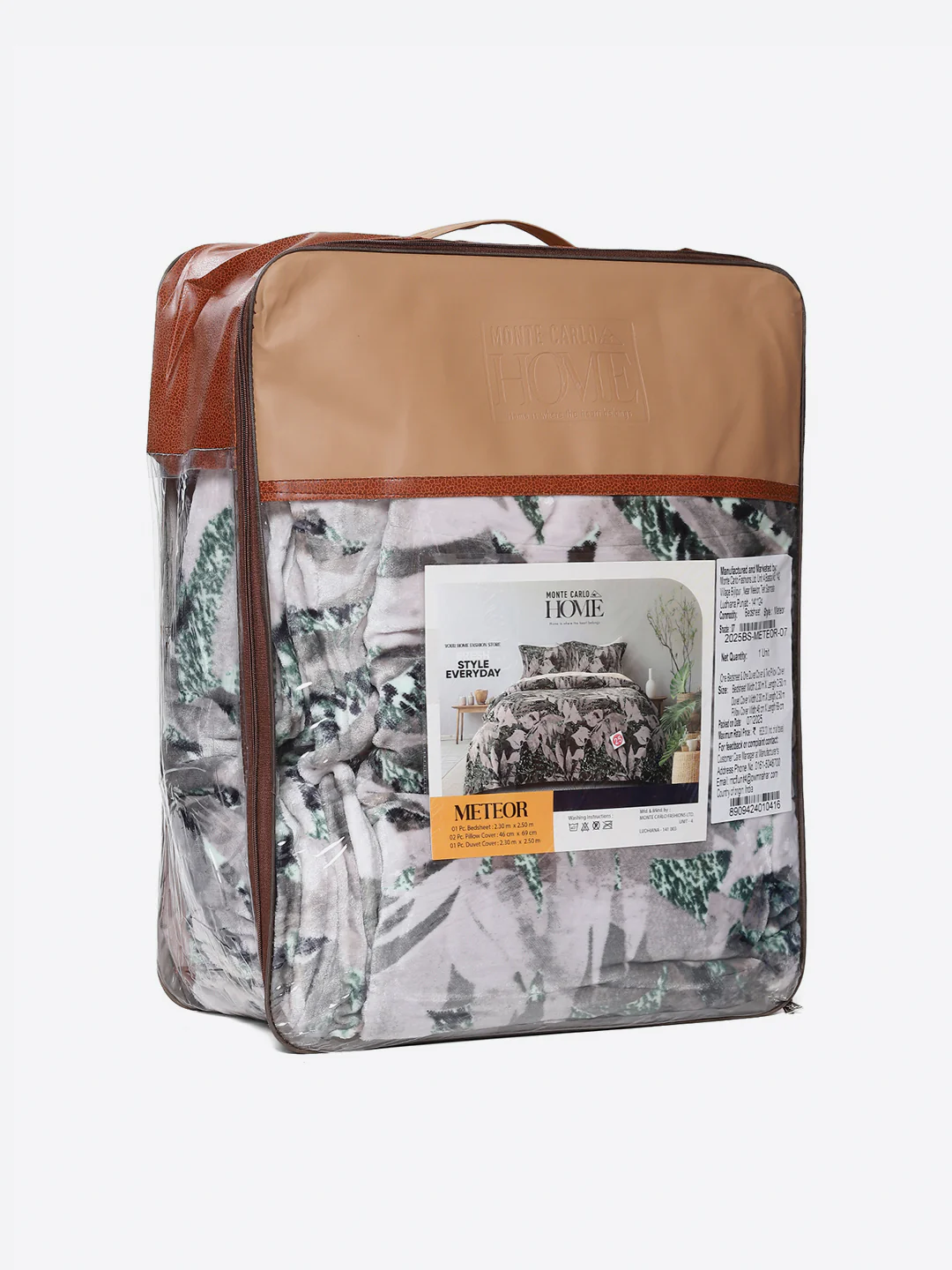 904 GSM 100% Polyester Double Bed 1 Bedsheet, 1 Duvet Cover & 2 Pillow Cover (Meteor 4 Pcs Set) - Image 11