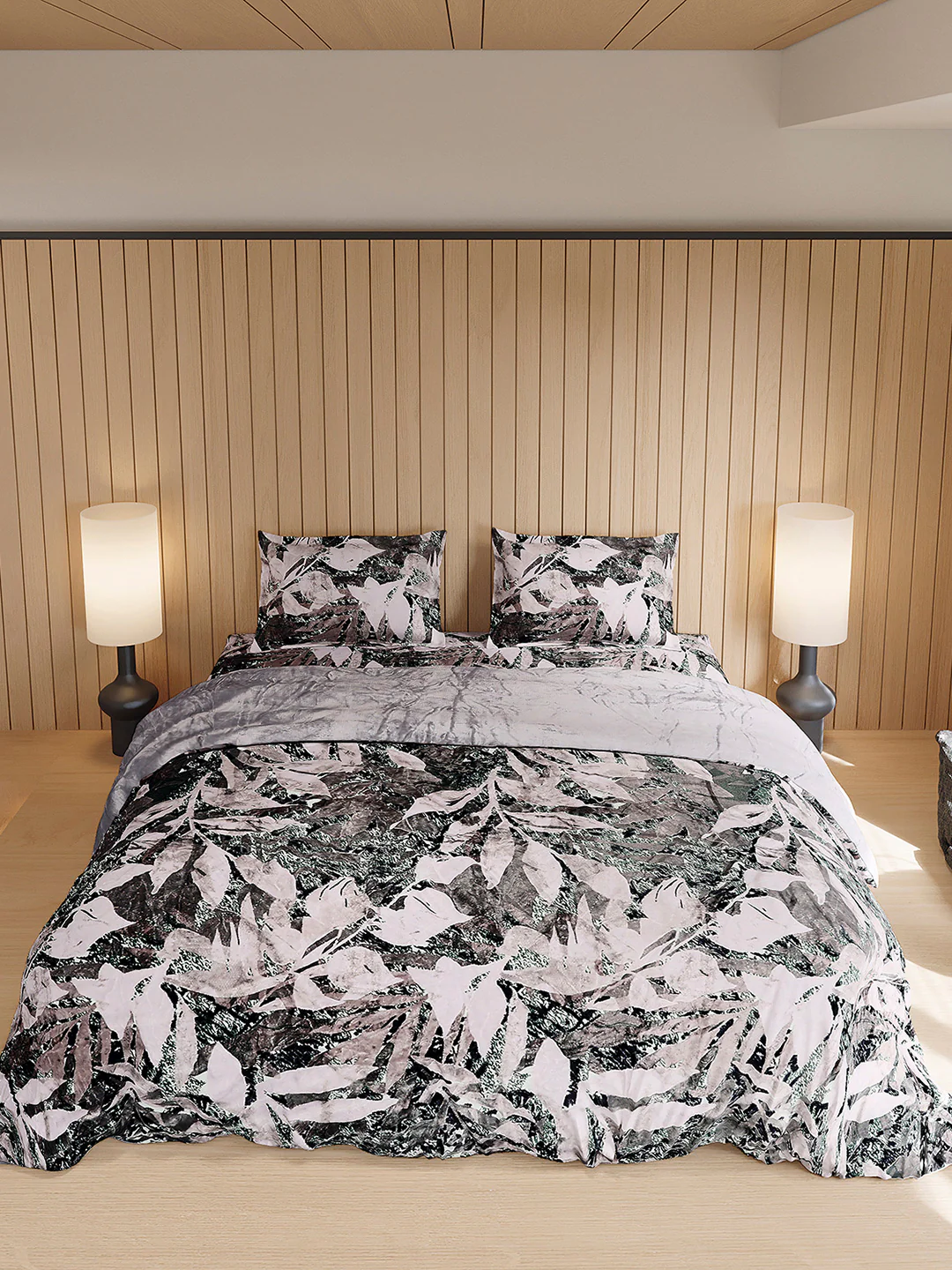 904 GSM 100% Polyester Double Bed 1 Bedsheet, 1 Duvet Cover & 2 Pillow Cover (Meteor 4 Pcs Set) - Image 3