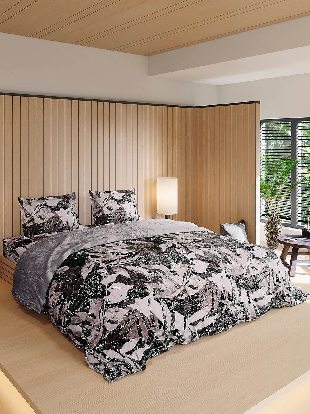 904 GSM 100% Polyester Double Bed 1 Bedsheet, 1 Duvet Cover & 2 Pillow Cover (Meteor 4 Pcs Set) - Image 4