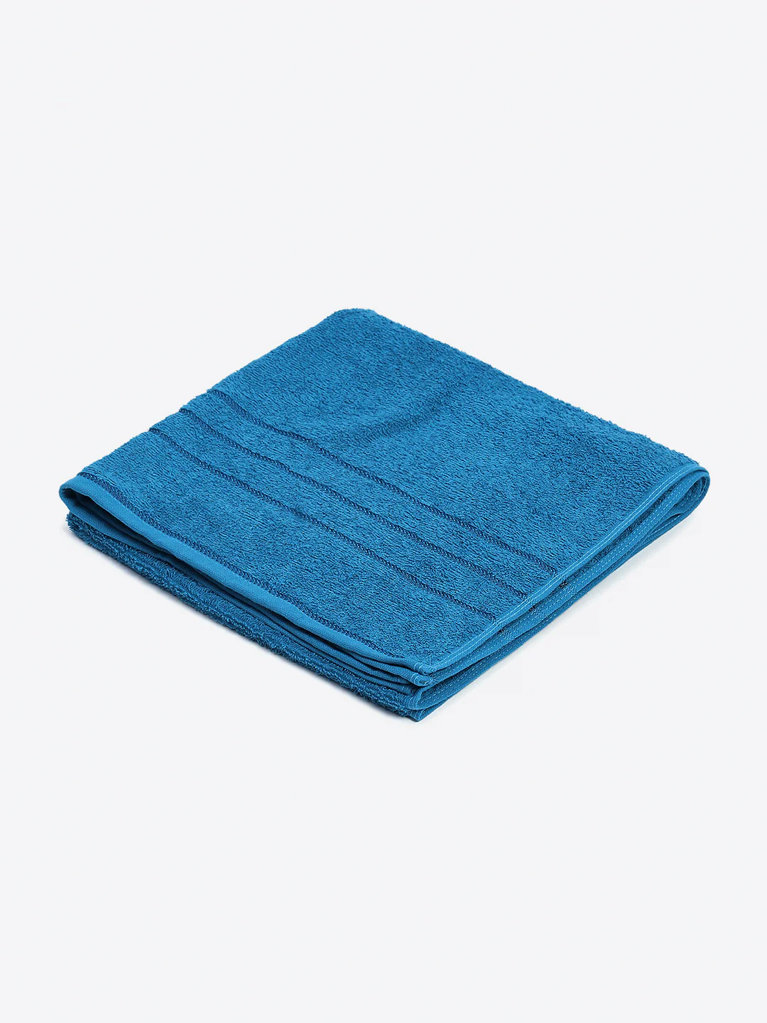 Aqua Blue Cotton Solid 350 GSM Bath Towel (Soho) - Image 2