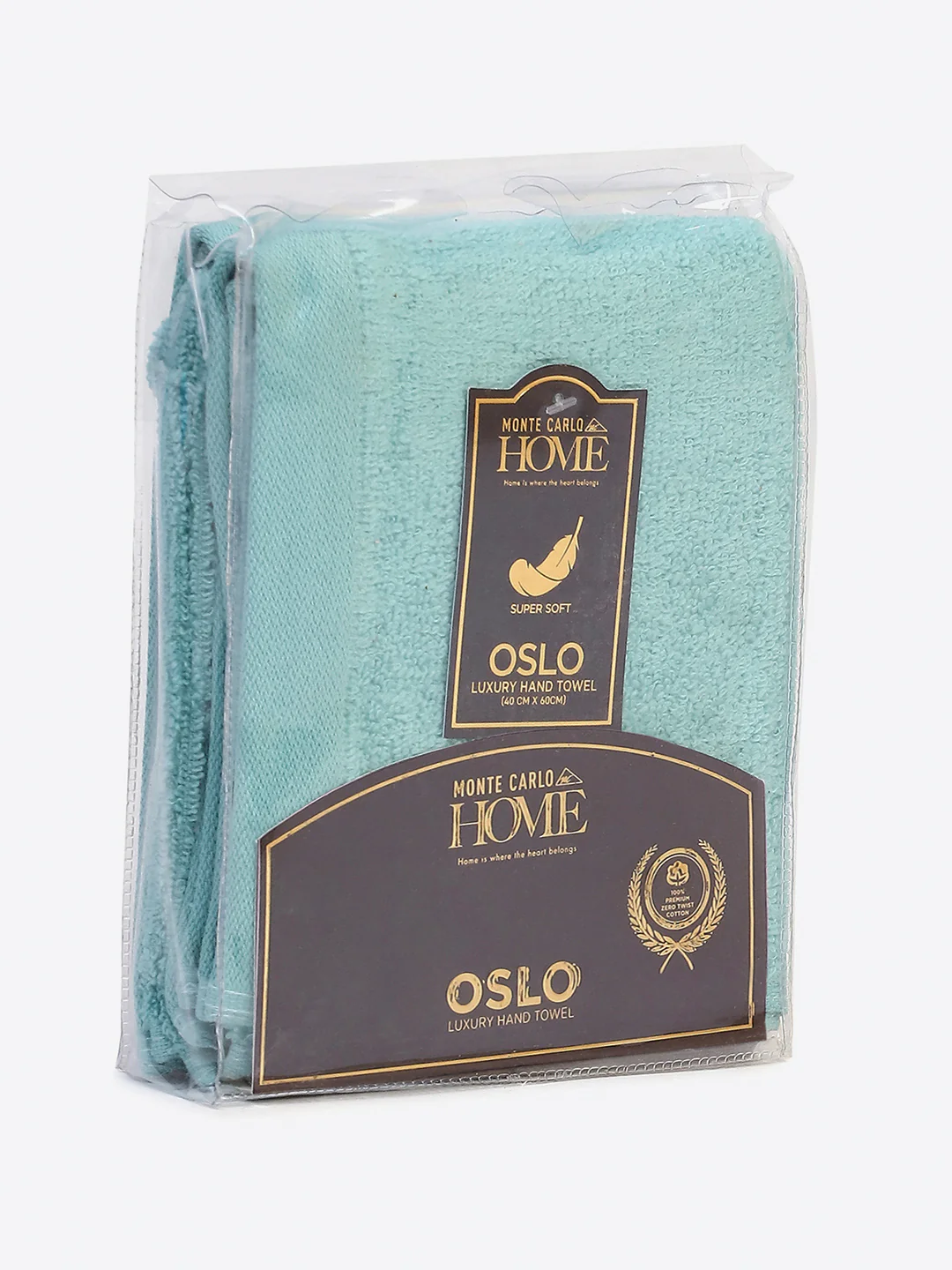 Aqua Blue Cotton Solid 350 GSM Hand Towel (Pack of 2) - Image 5
