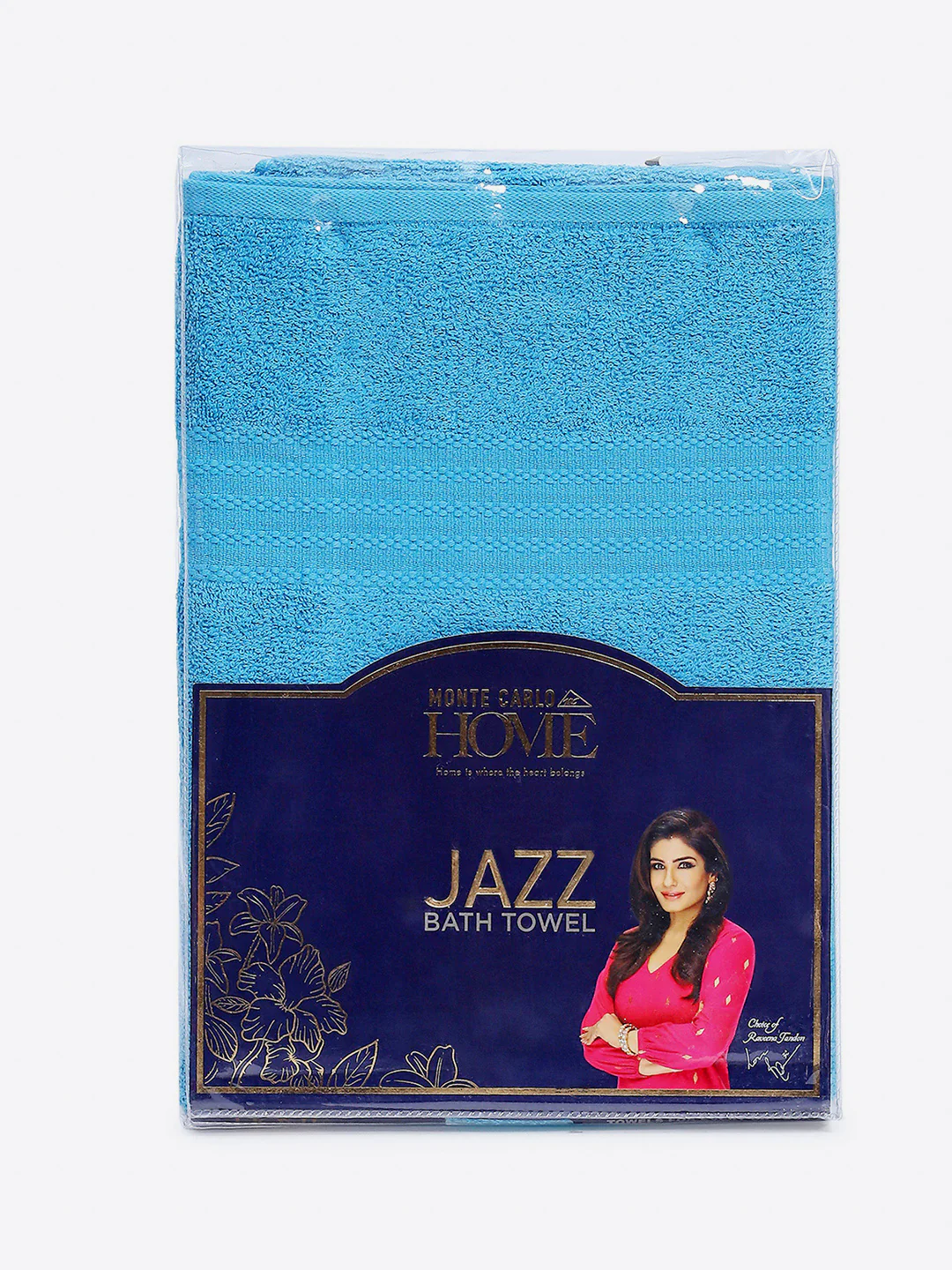 Aqua Blue Cotton Solid 400 GSM Bath Towel (Jazz) - Image 5