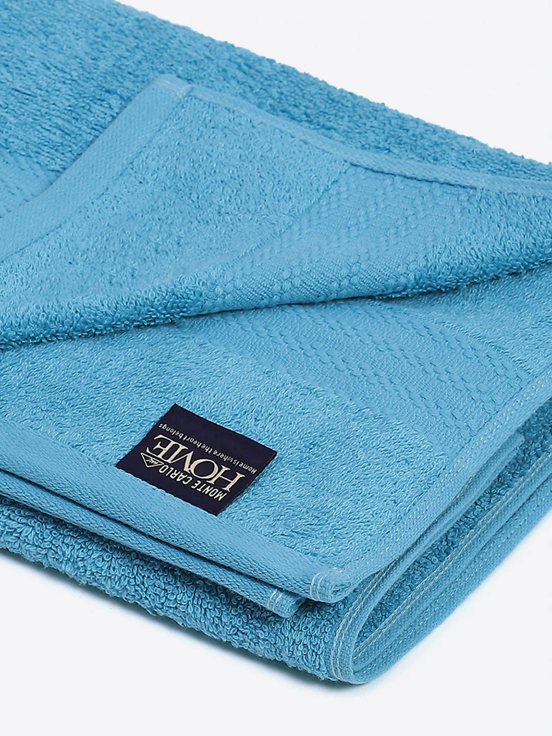 Aqua Blue Cotton Solid 400 GSM Bath Towel (Jazz) - Image 3