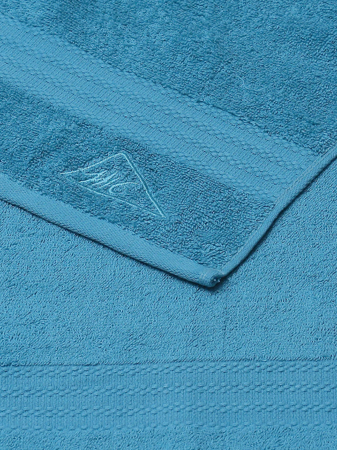 Aqua Blue Cotton Solid 400 GSM Bath Towel (Jazz) - Image 4