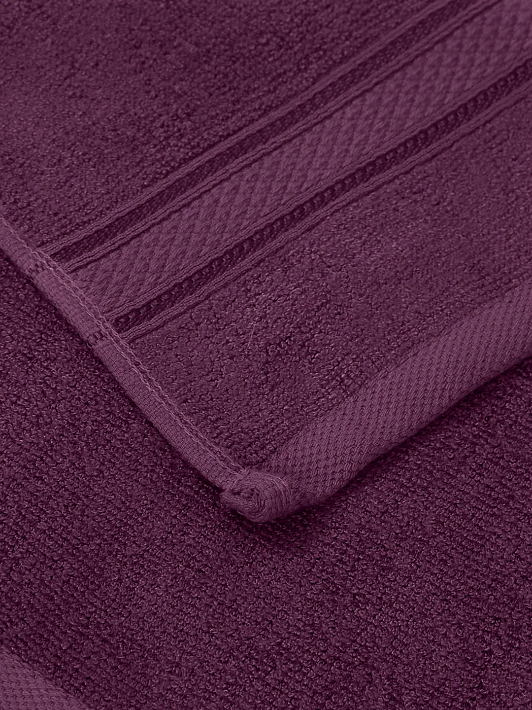 Argyle Purple Pure Cotton Solid 400 GSM Face Towel 4 Pc Set (Jasper Collection) - Image 6
