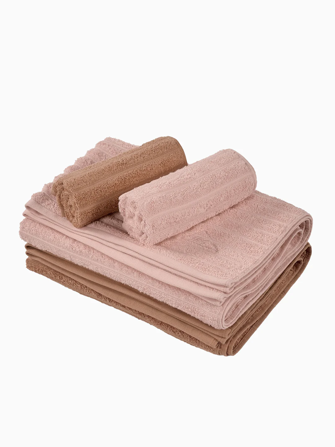 Beige & Pink 100% Cotton Solid 500 GSM Bath Towel Sensations 4 Pc Set Gifting Box Pack - Image 5