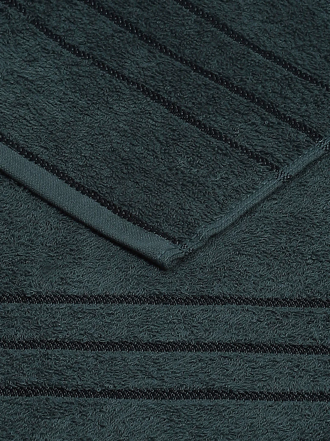 Bottle Green Cotton Solid 350 GSM Bath Towel (Soho) - Image 4