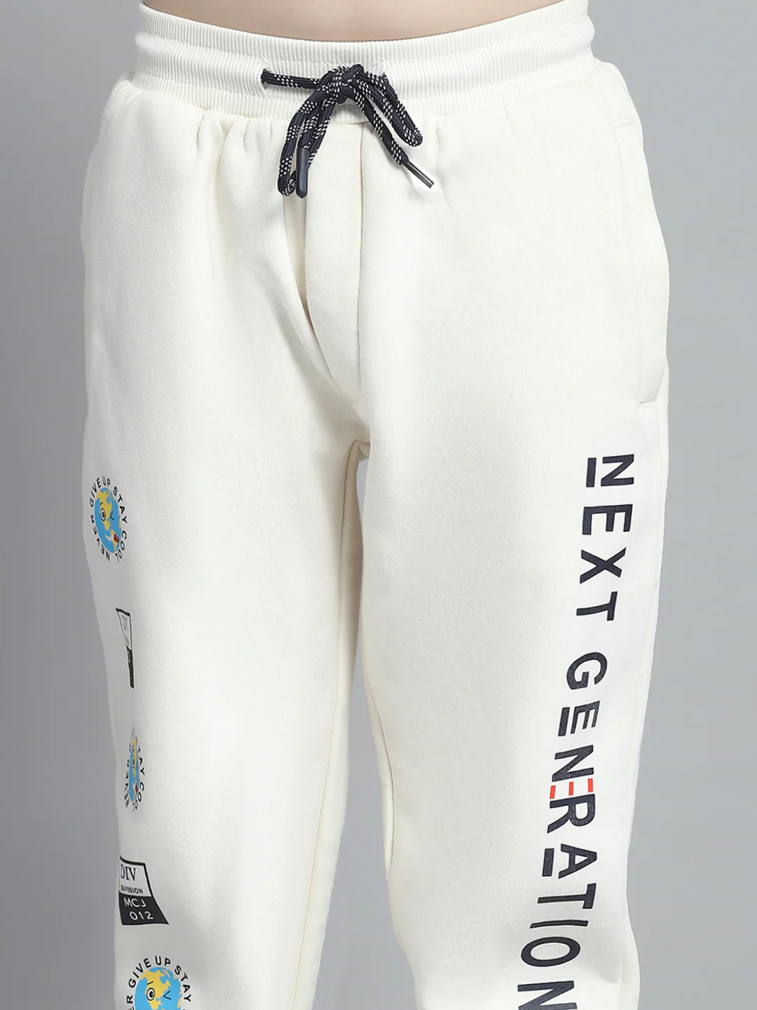 Boys Beige Printed Hooded Full Sleeve Tracksuit - Image 9