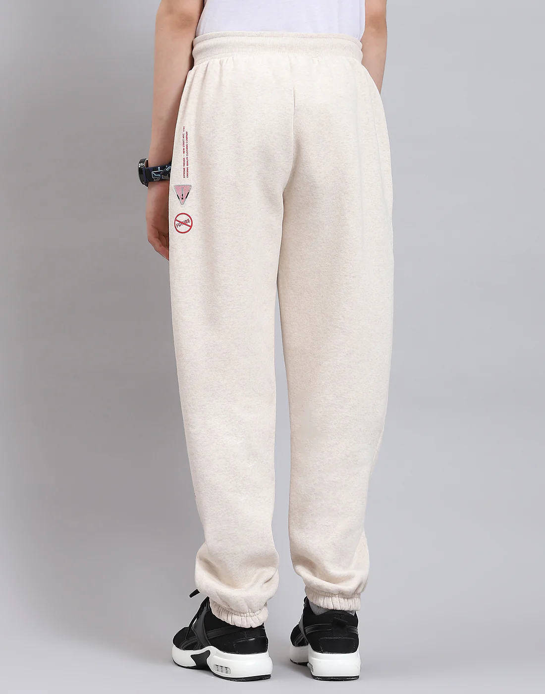 Boys Beige Printed Regular Fit Lowers - Image 5
