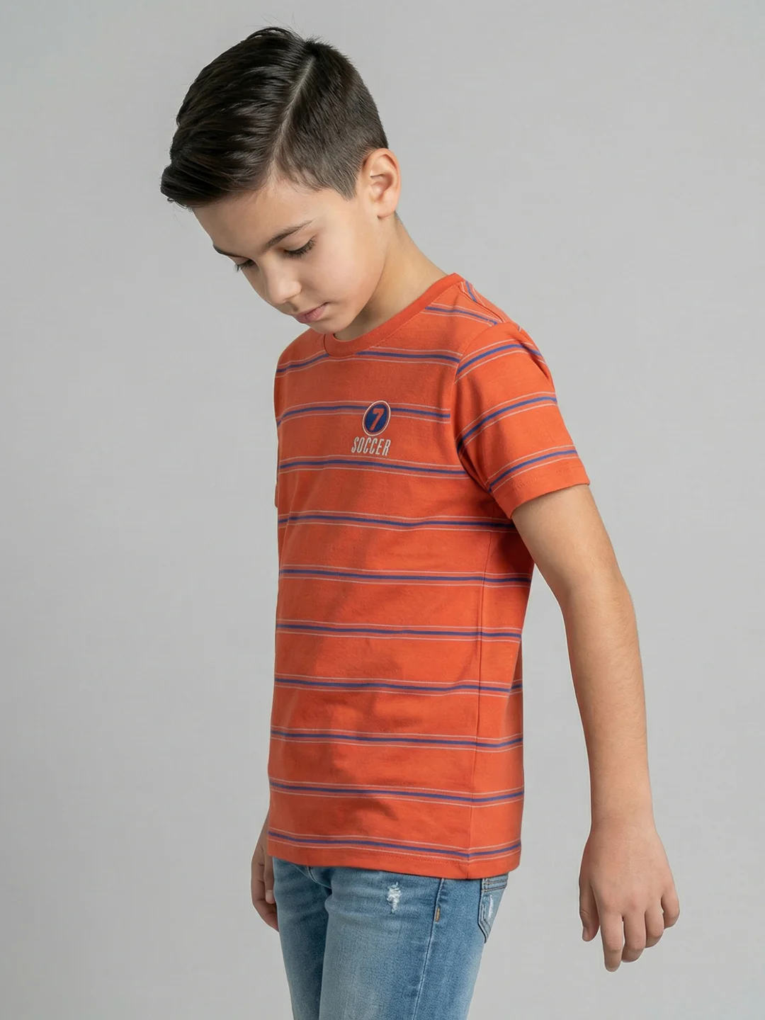 Boys Black, Cream & Orange Printed Round Neck Half Sleeve T-Shirt (Pack of 3) - Image 12