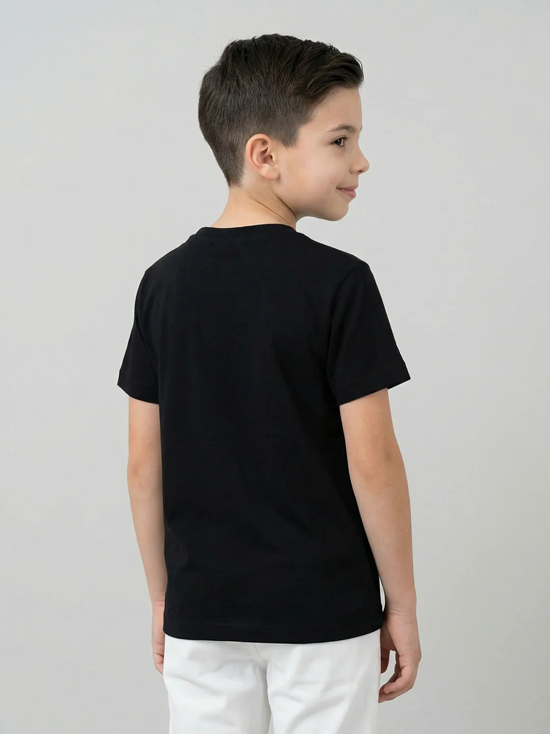 Boys Black, Cream & Orange Printed Round Neck Half Sleeve T-Shirt (Pack of 3) - Image 3