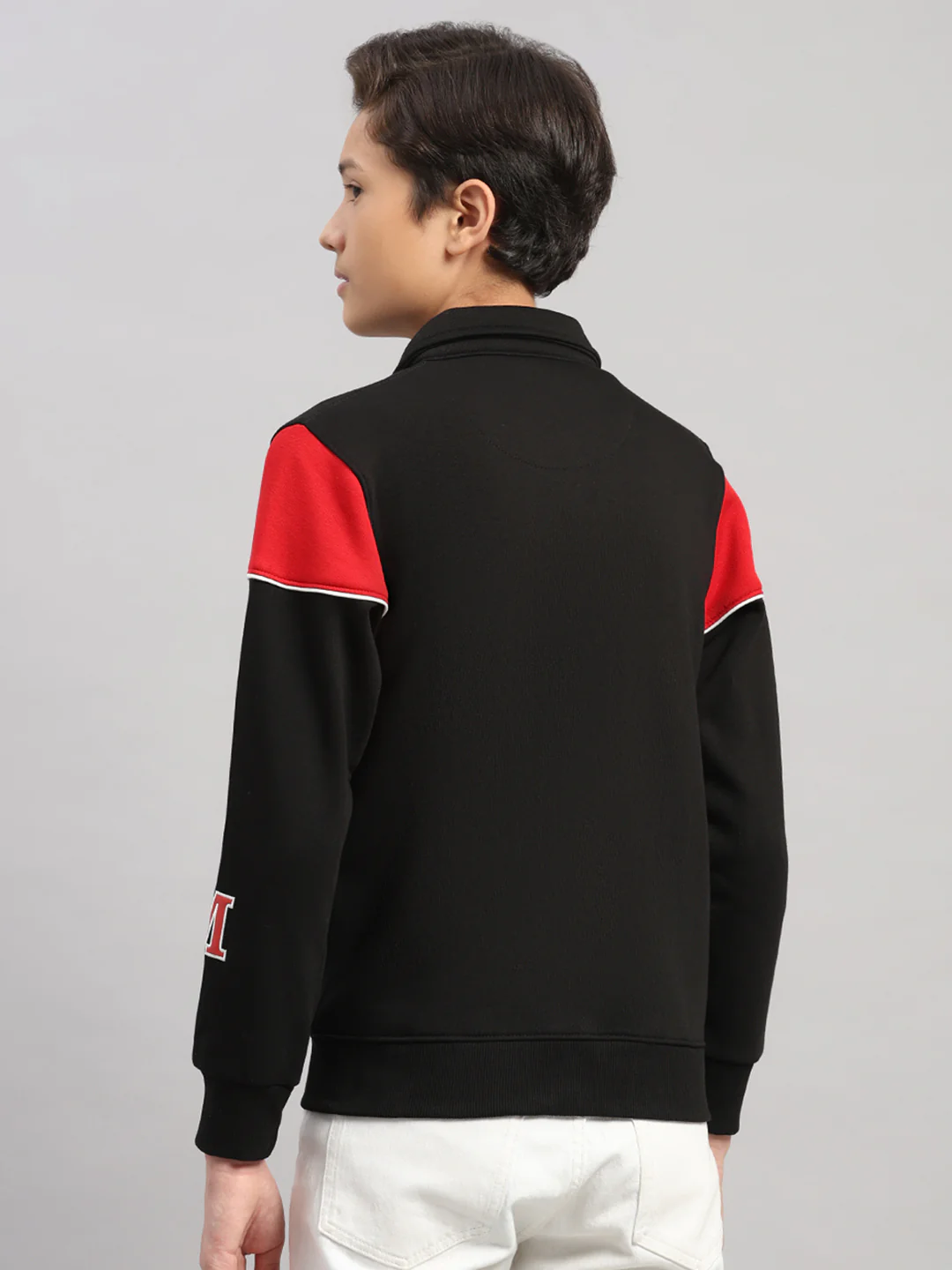 Boys Black Embroidered Collar Full Sleeve Shacket - Image 5