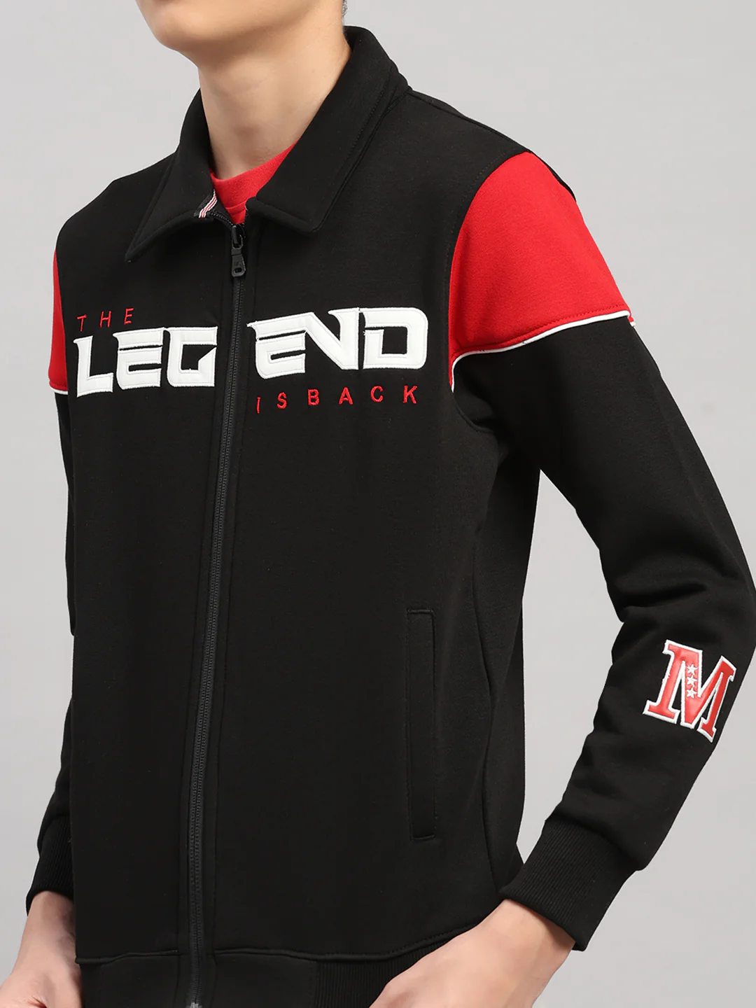 Boys Black Embroidered Collar Full Sleeve Shacket - Image 6