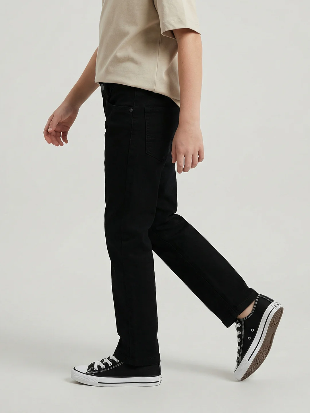 Boys Black Light Wash Straight Fit Denim - Image 3