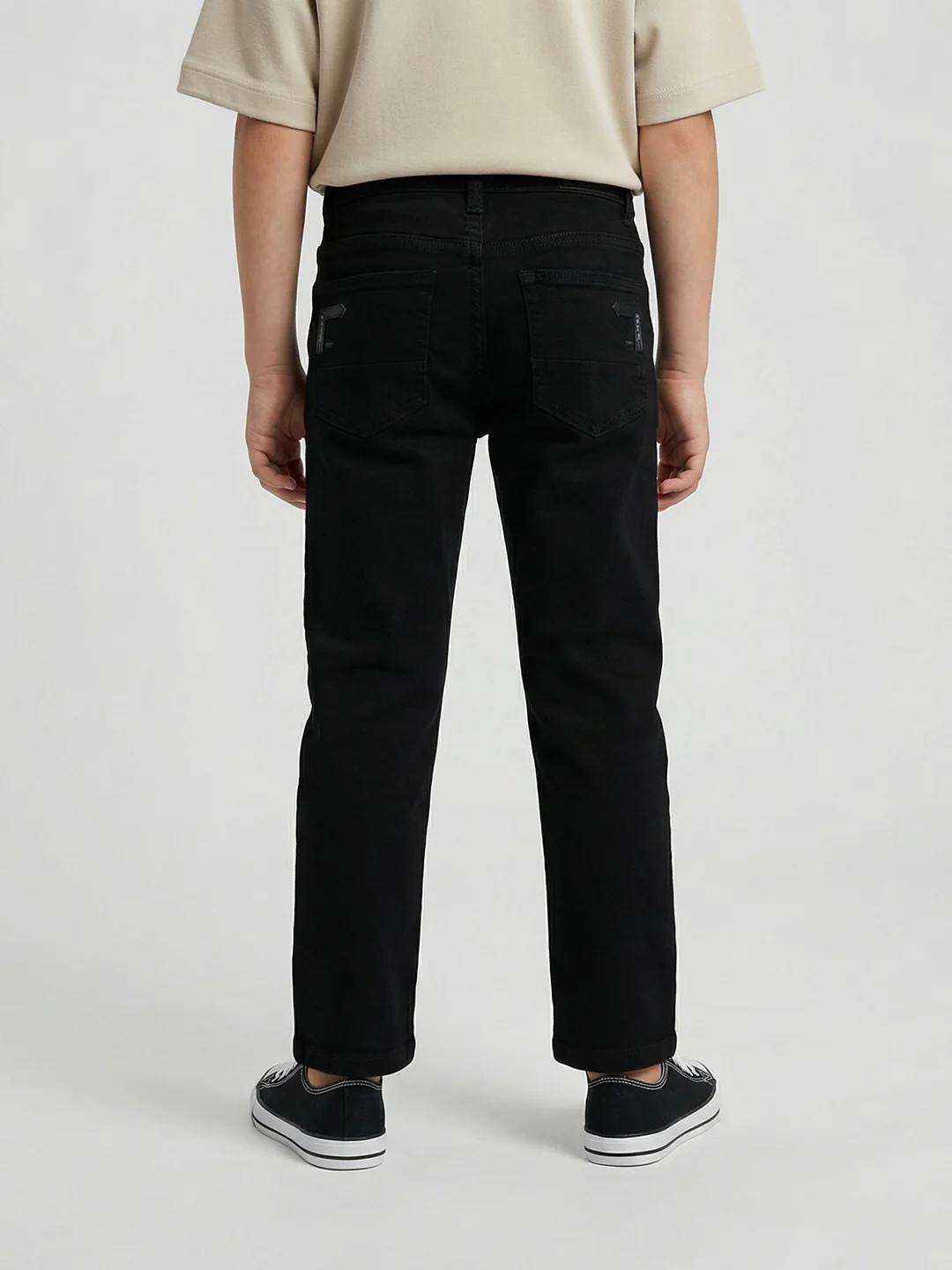Boys Black Light Wash Straight Fit Denim - Image 4