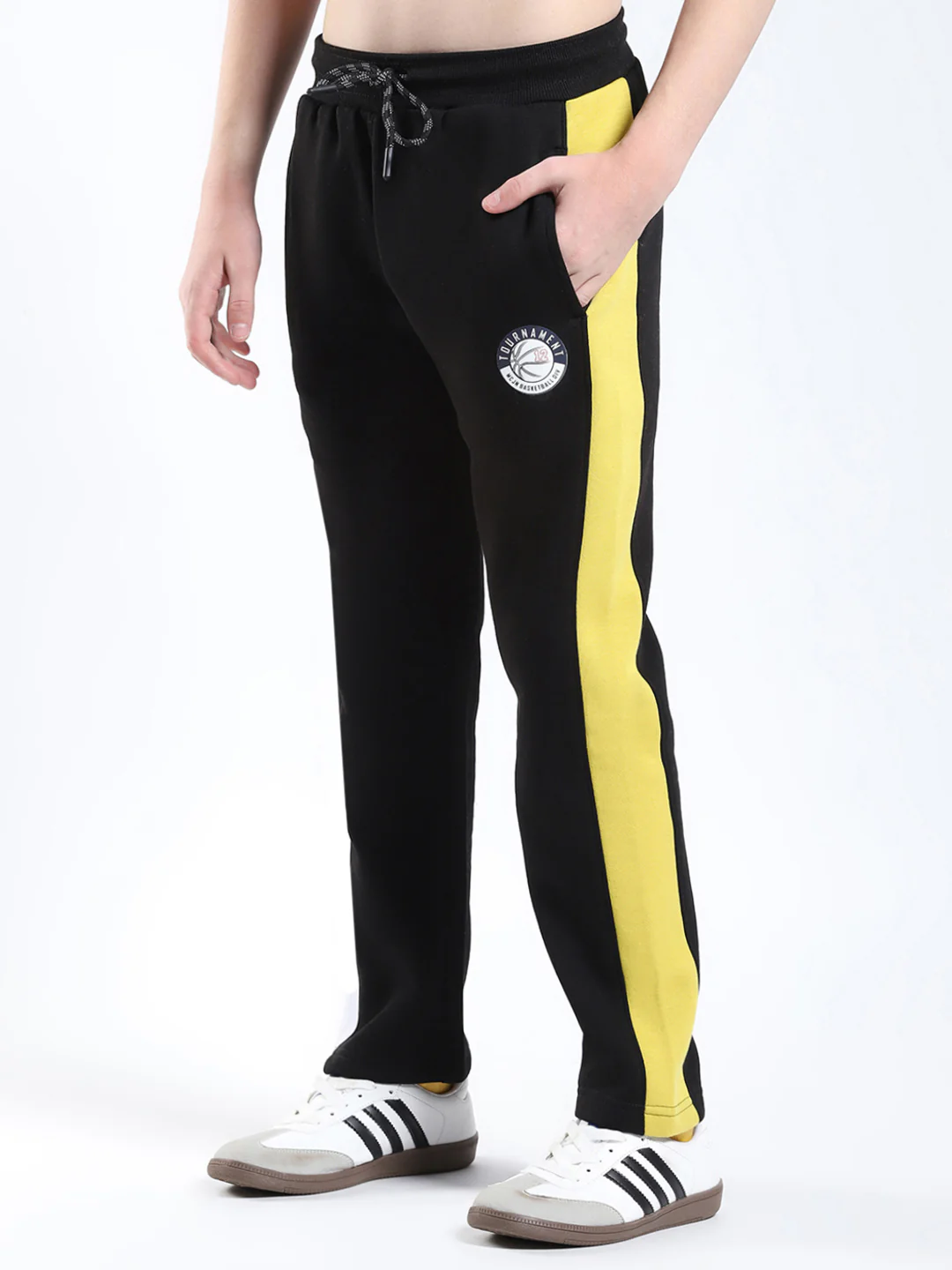 Boys Black Printed Hooded Full Sleeve Winter Tracksuit - Image 7