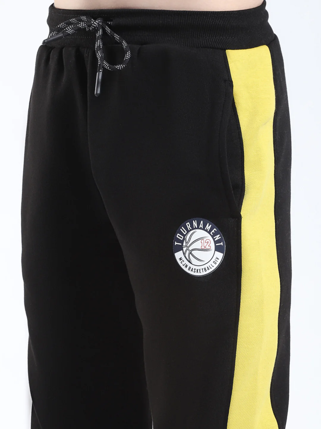 Boys Black Printed Hooded Full Sleeve Winter Tracksuit - Image 8
