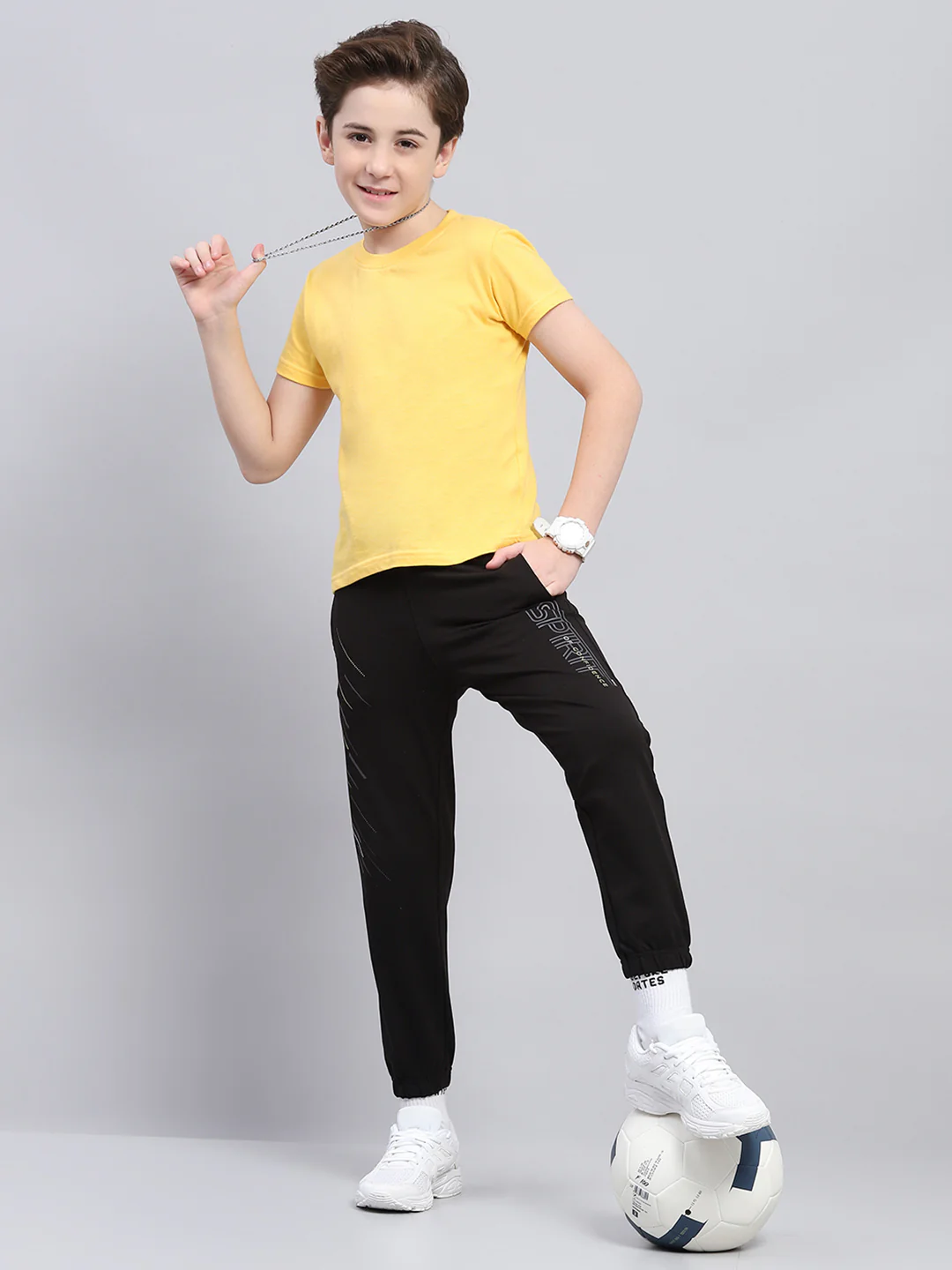 Boys Black Printed Regular Fit Lower - Image 2