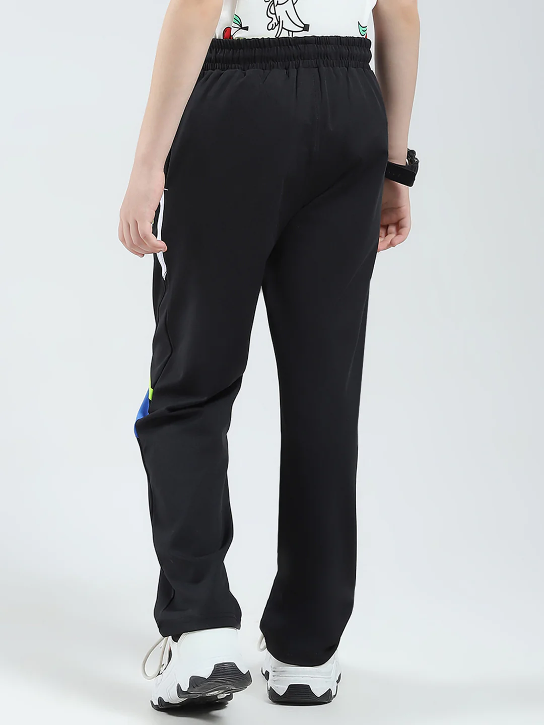 Boys Black Printed Regular Fit Lower - Image 5