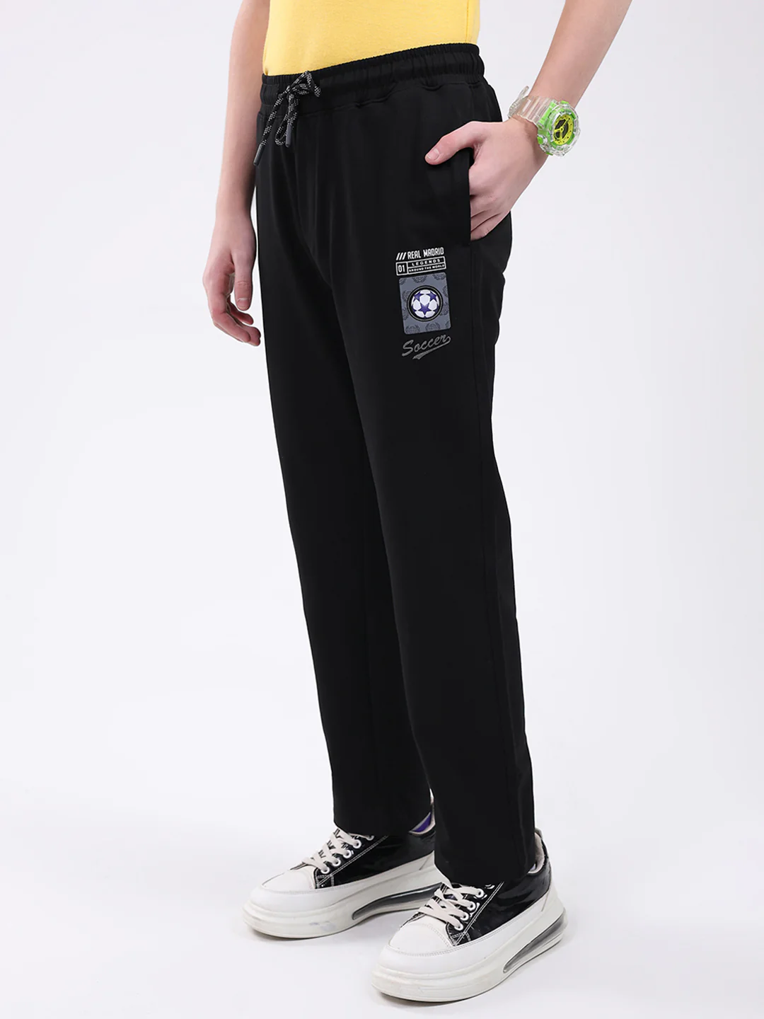 Boys Black Printed Regular Fit Lower - Image 3