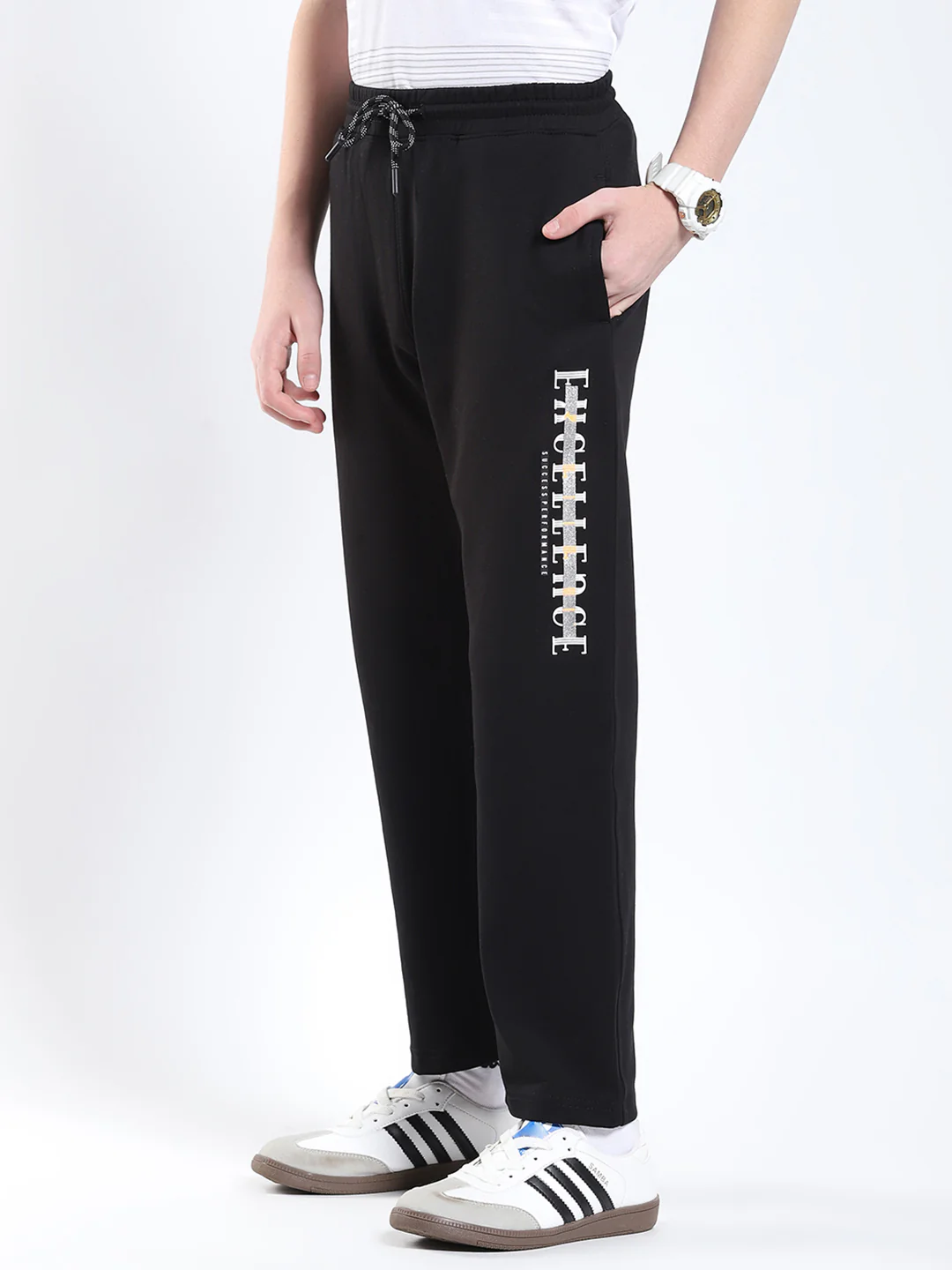 Boys Black Printed Regular Fit Lower - Image 3