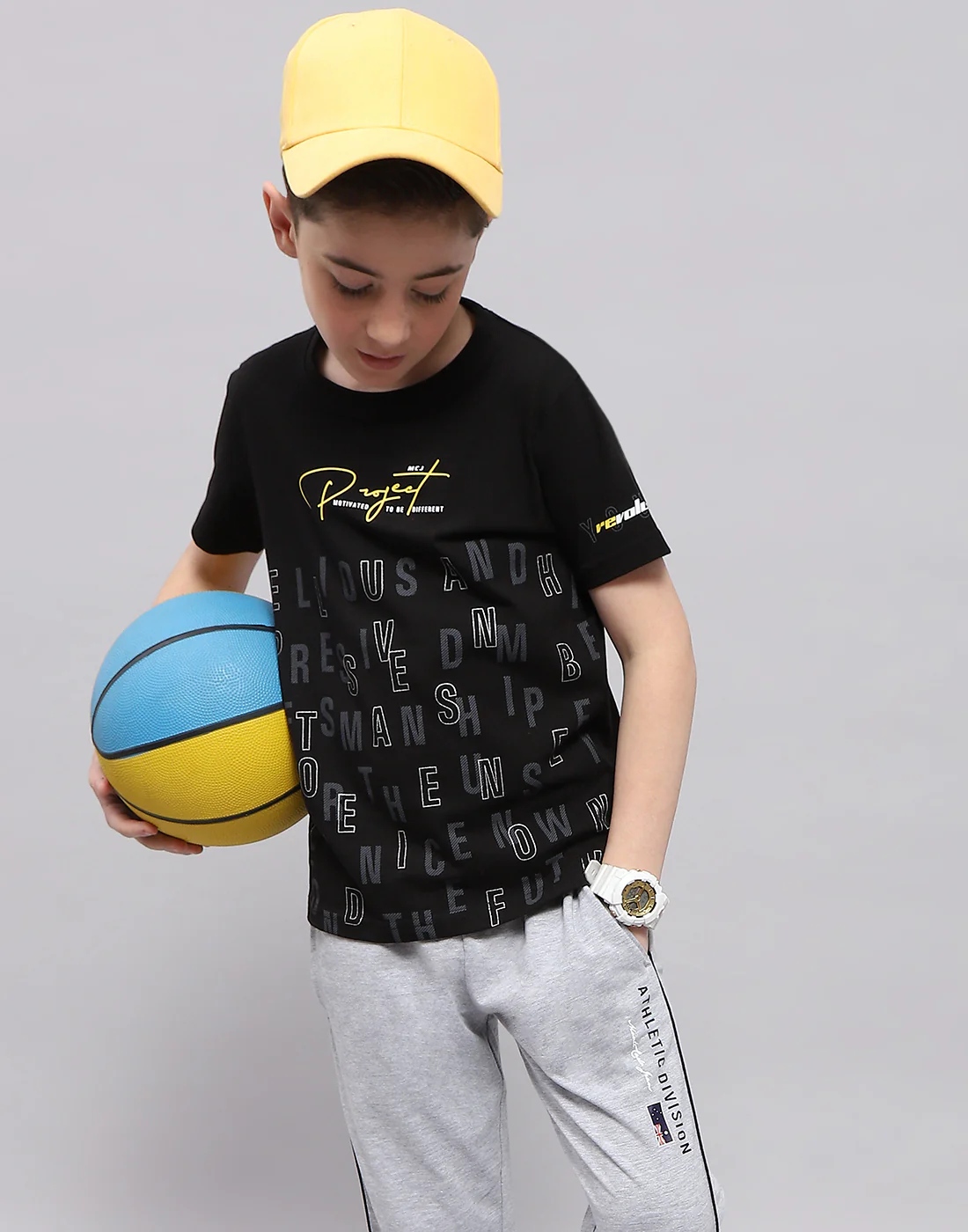 Boys Black Printed Round Neck Half Sleeve T-Shirt - Image 6