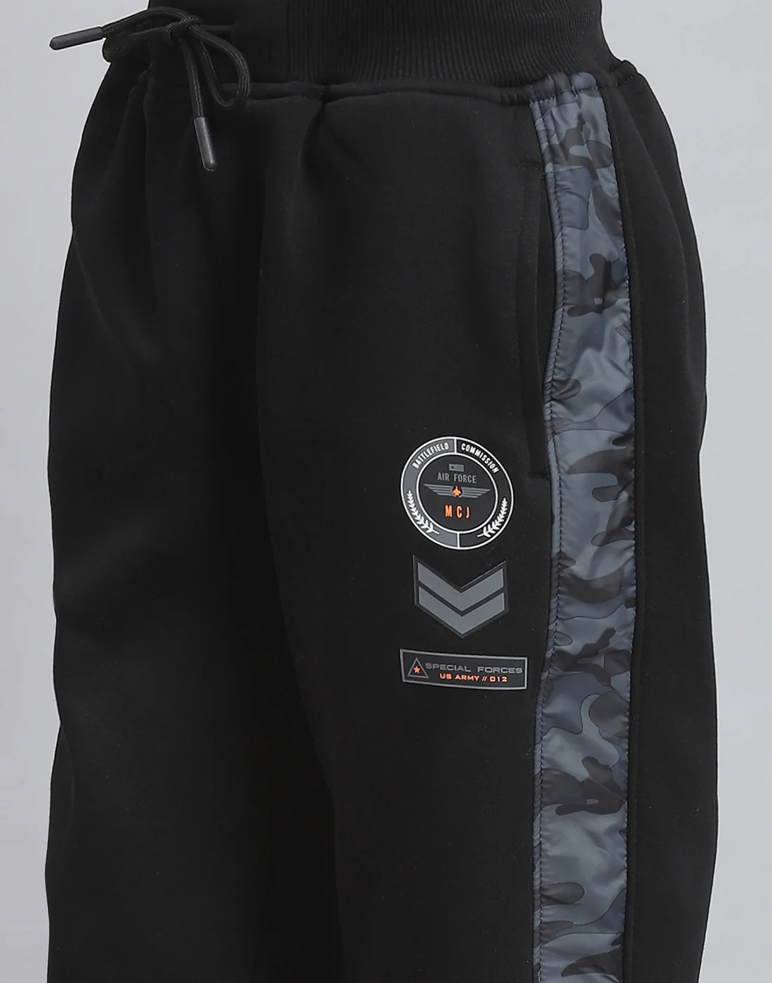 Boys Black Printed Stand Collar Full Sleeve Tracksuit - Image 7