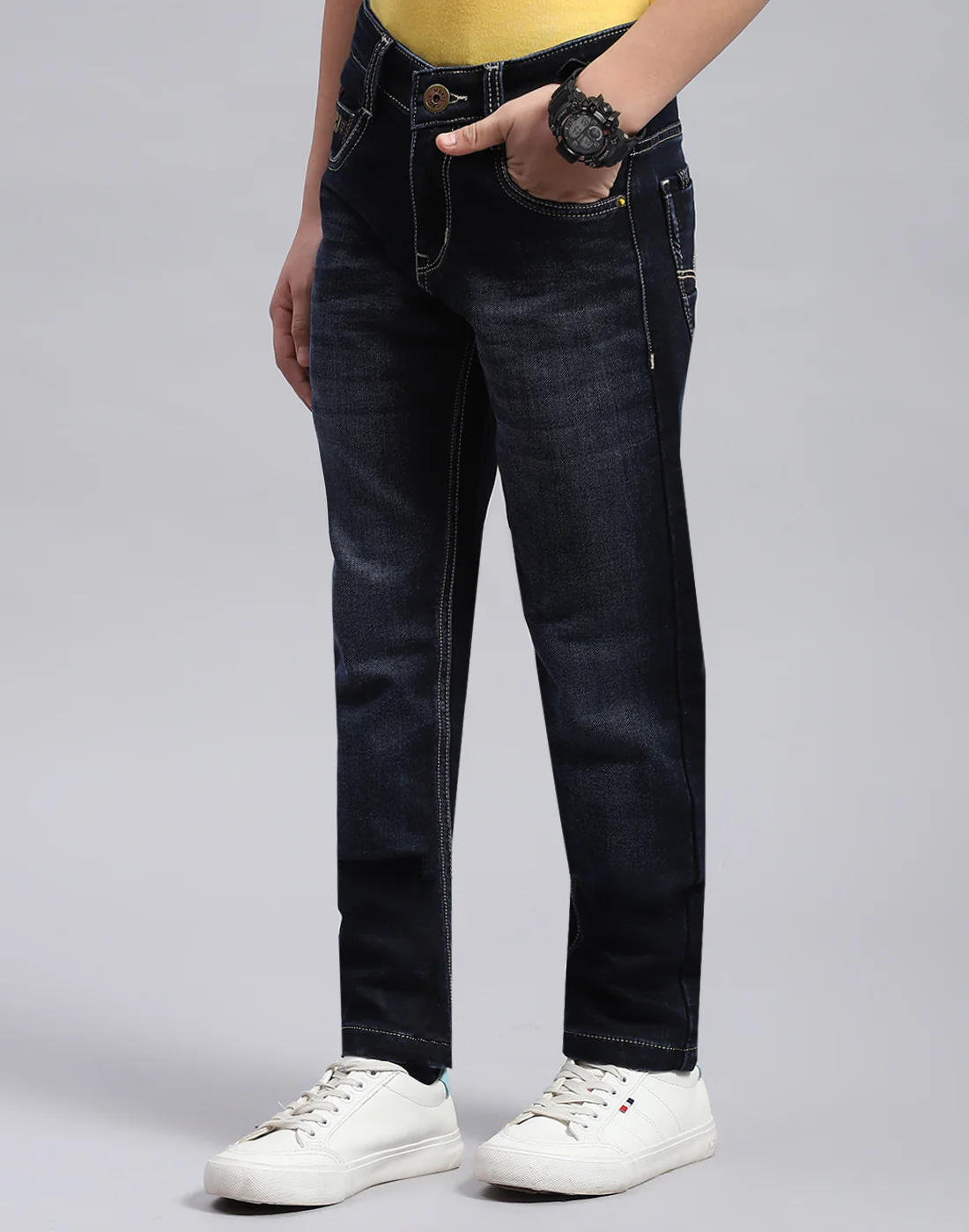 Boys Blue Light Wash Slim Fit Denim - Image 3