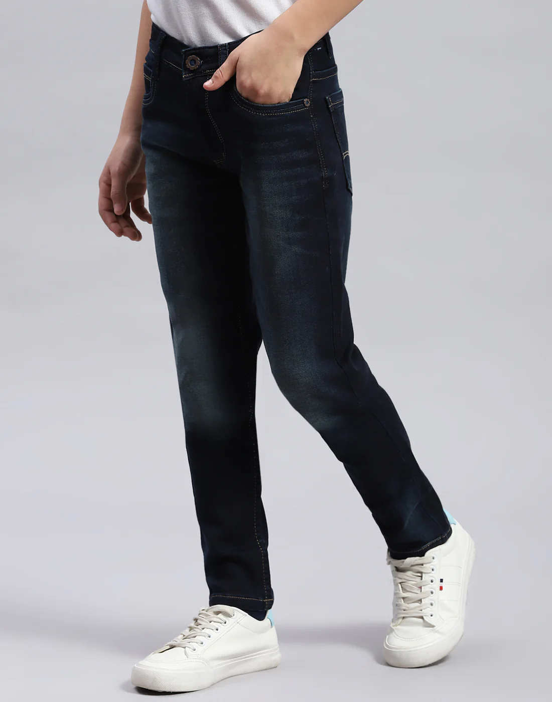 Boys Blue Light Wash Slim Fit Denim - Image 3