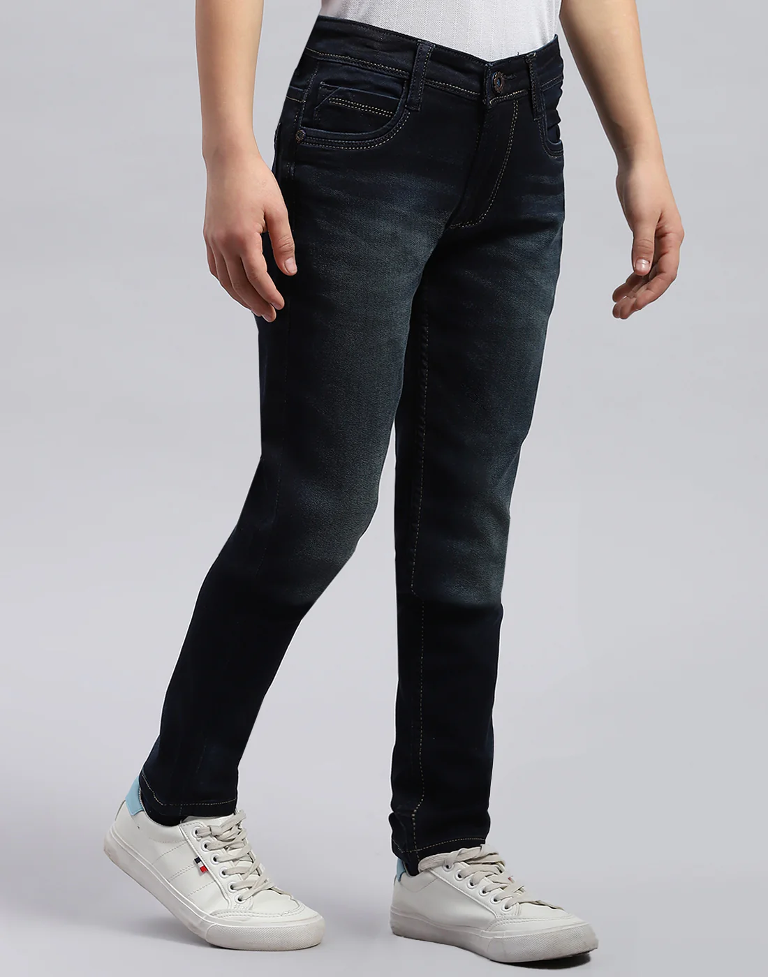 Boys Blue Light Wash Slim Fit Denim - Image 4
