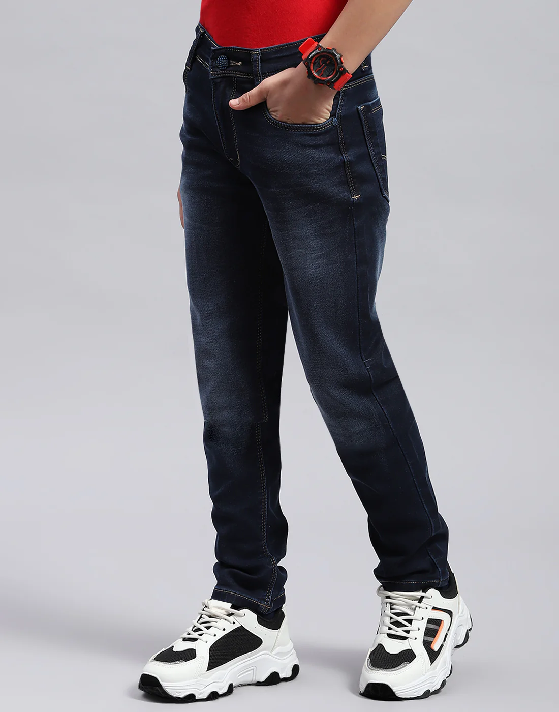 Boys Blue Light Wash Slim Fit Denim - Image 3