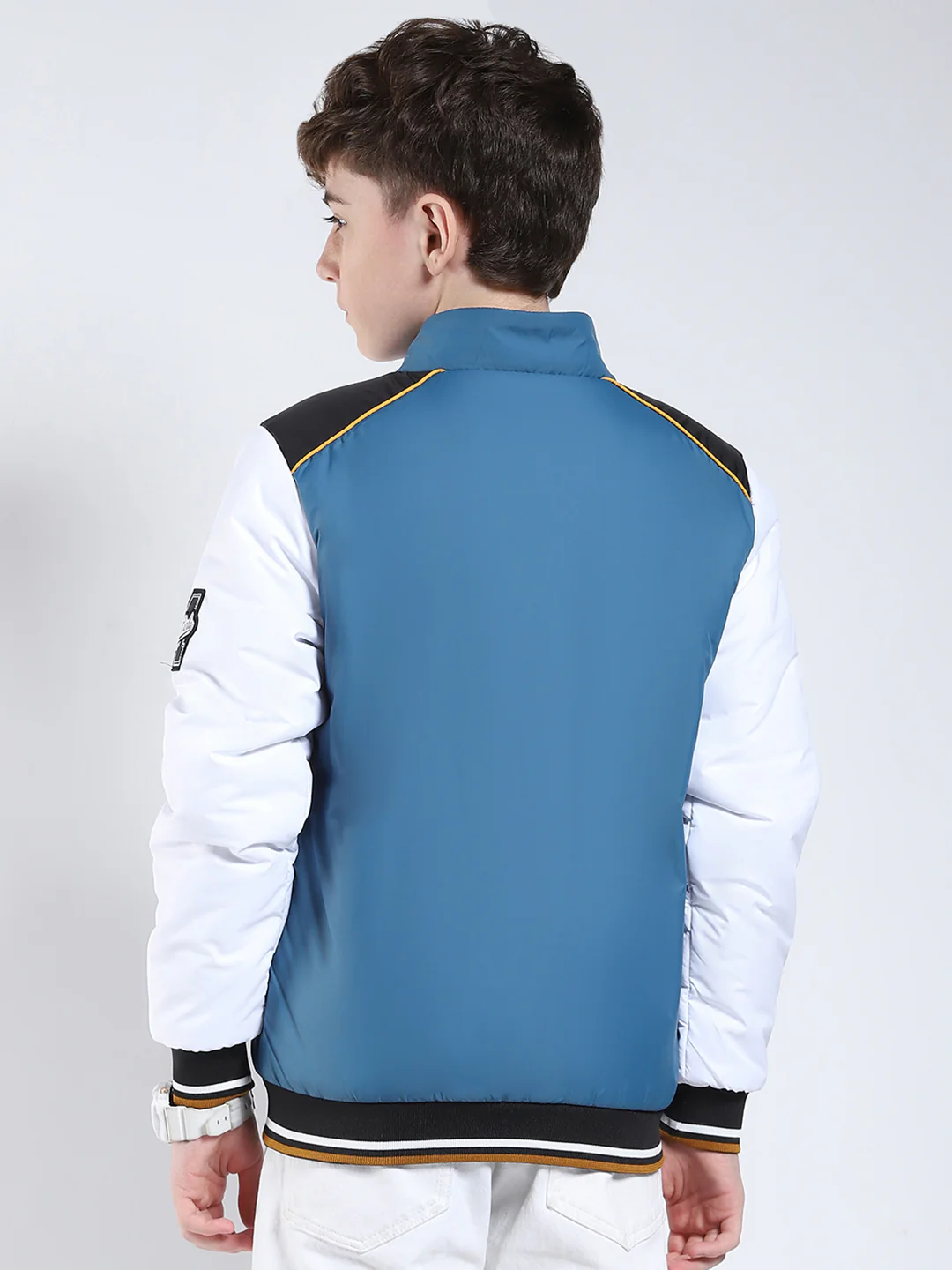 Boys Blue Printed Collar Full Sleeve Boys Jacket - Image 5