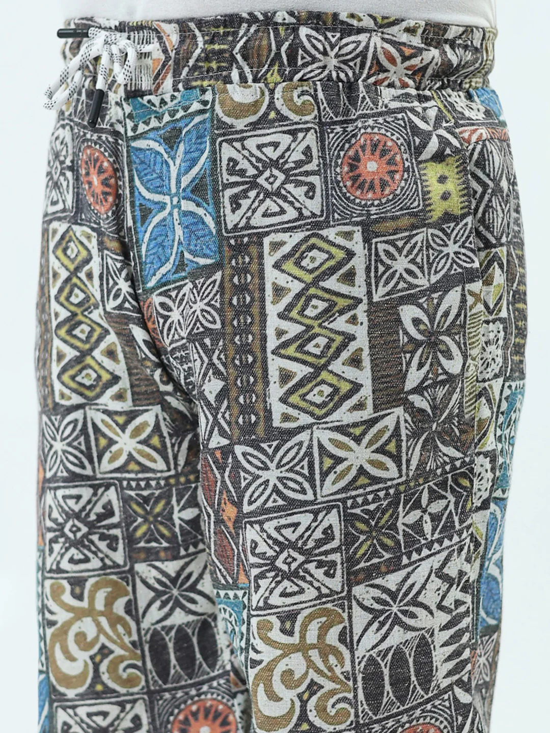 Boys Blue Printed Collar Half Sleeve 3 Pcs Cords Set - Image 9
