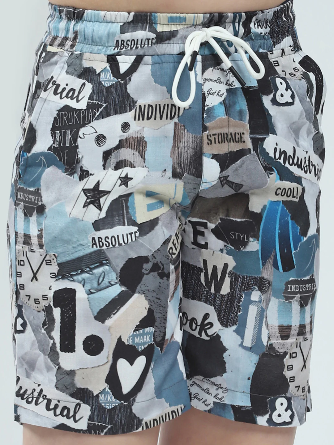 Boys Blue Printed Collar Half Sleeve Bermuda Set - Image 8