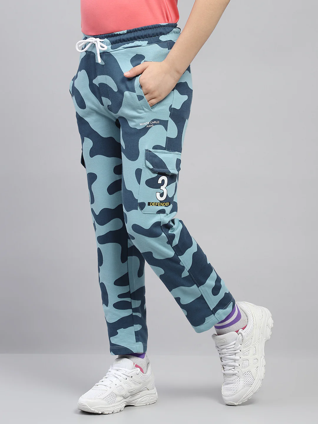 Boys Blue Printed Regular Fit Lower - Image 3