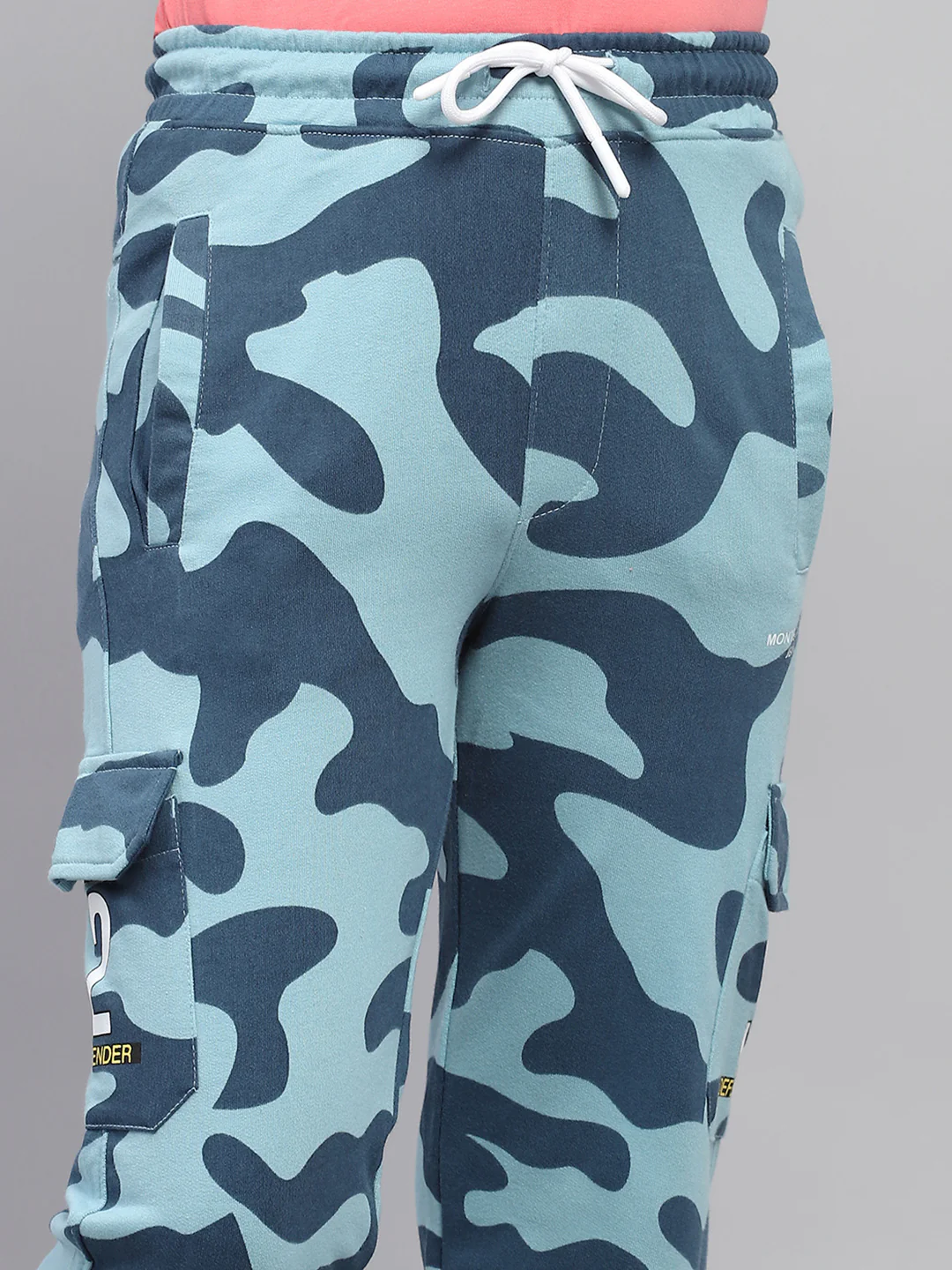 Boys Blue Printed Regular Fit Lower - Image 6