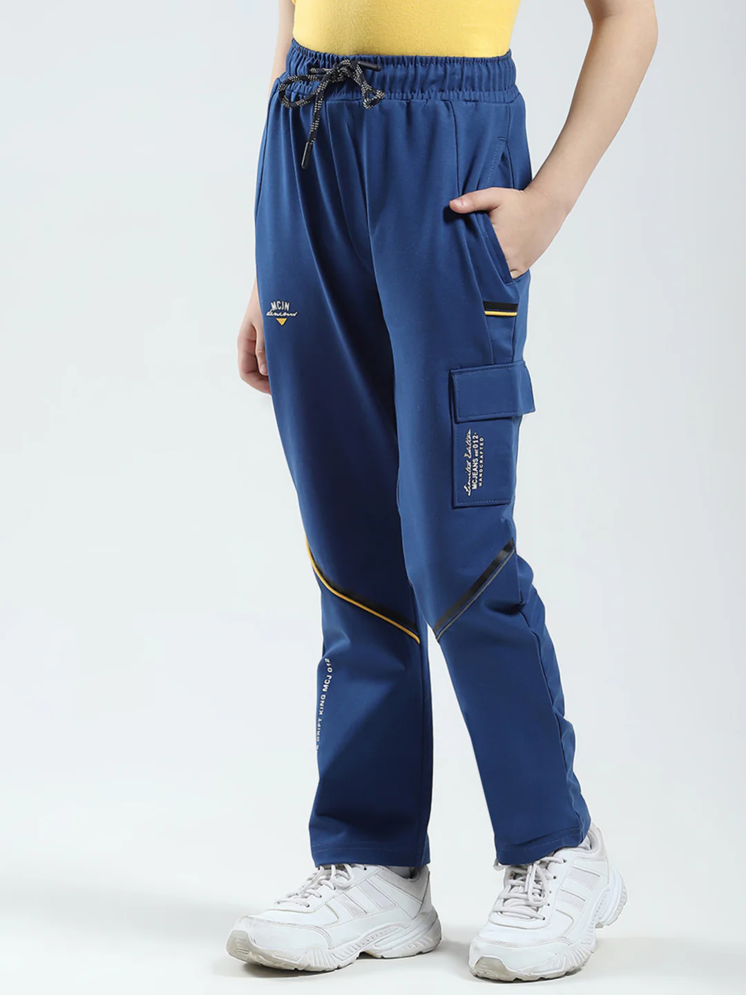Boys Blue Printed Regular Fit Lower - Image 3