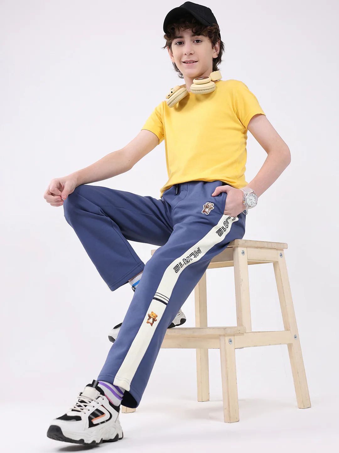Boys Blue Printed Regular Fit Lower - Image 2