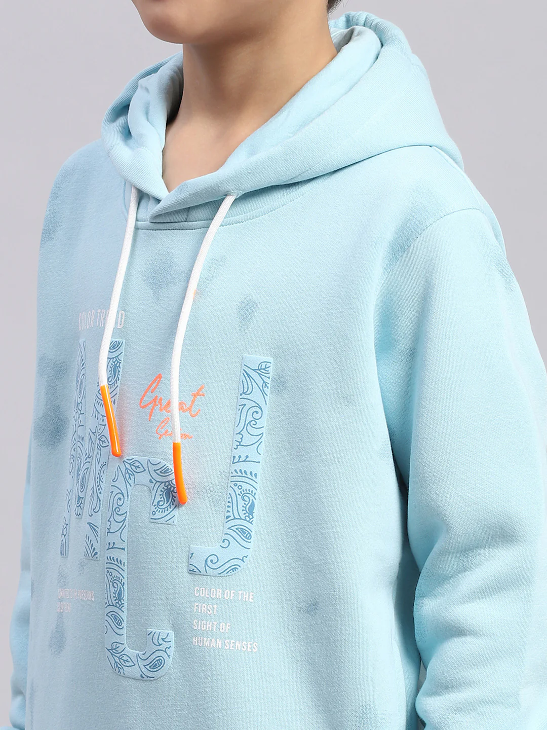 Boys Blue Printed Round Neck Full Sleeve Sweatshirt - Image 6