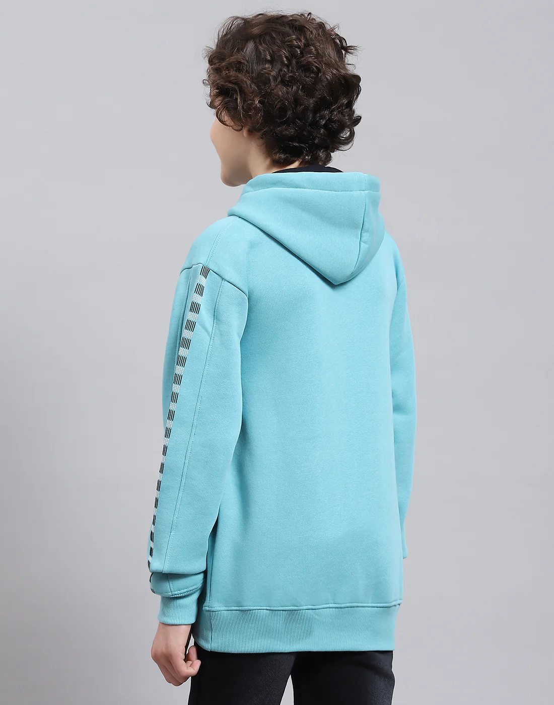 Boys Blue Printed Round Neck Full Sleeve Sweatshirt - Image 5