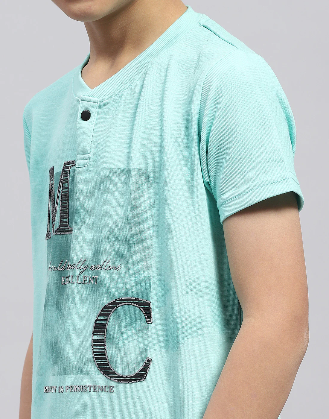 Boys Blue Printed Round Neck Half Sleeve T-Shirt - Image 7