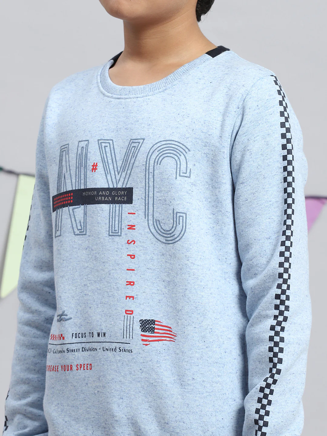 Boys Blue Printed Sweatshirt - Image 6
