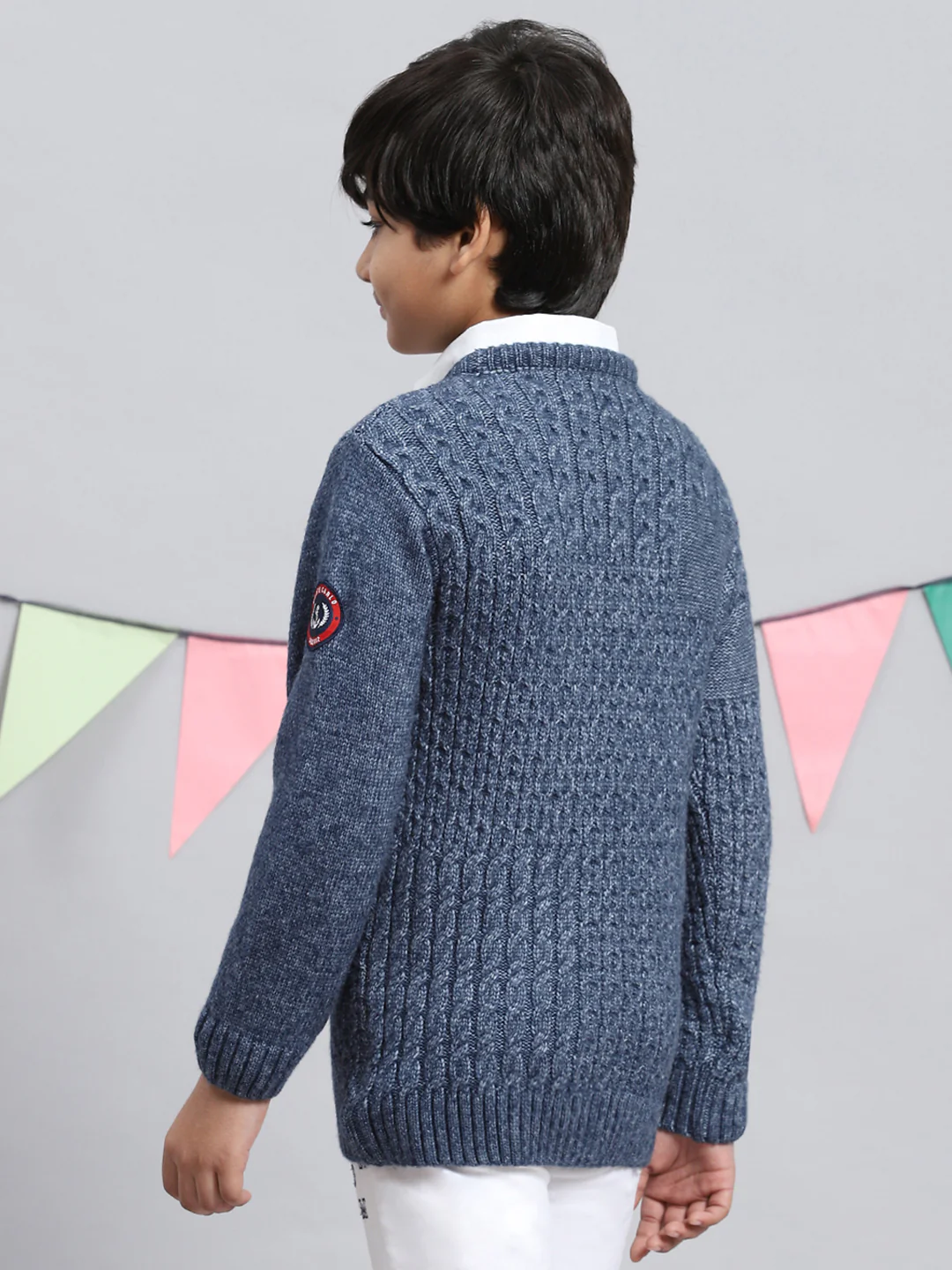 Boys Blue Self Pullover - Image 4